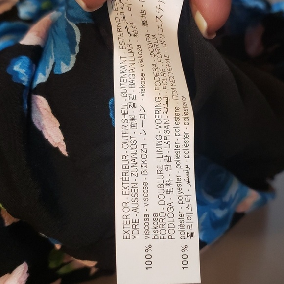 Zara NWT Backless Blue Floral Long Sleeve Dress, Medium - Picture 6 of 6